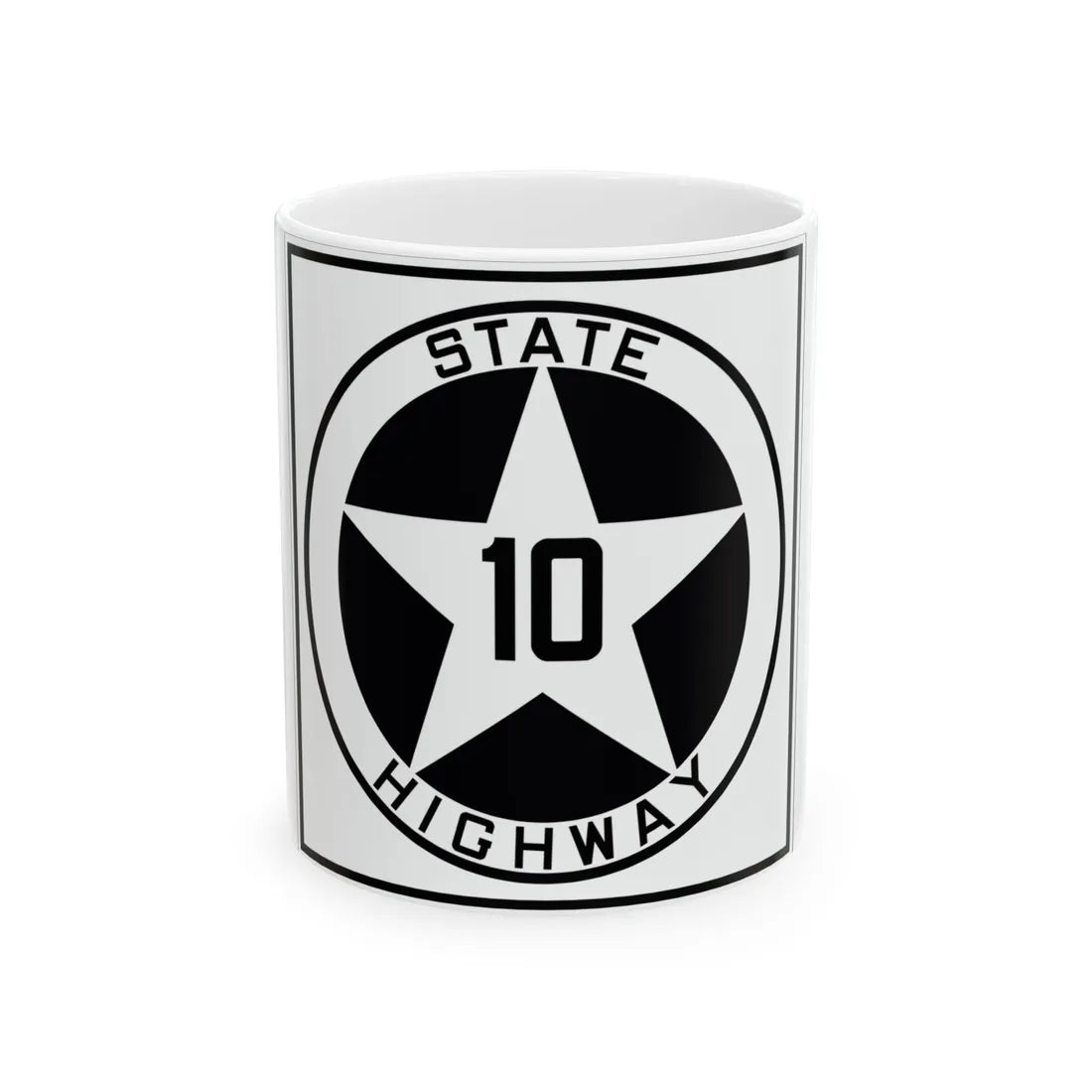 Texas 10 1917 (Texas) (Road Sign) White Coffee Mug 11oz - Go Mug Yourself