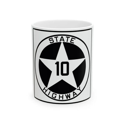 Texas 10 1917 (Texas) (Road Sign) White Coffee Mug 11oz - Go Mug Yourself