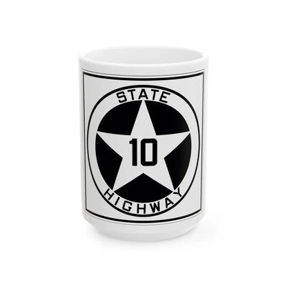 Texas 10 1917 (Texas) (Road Sign) White Coffee Mug 15oz - Go Mug Yourself