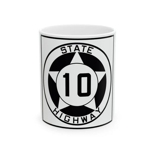 Texas 10 1935 (Texas) (Road Sign) White Coffee Mug 11oz - Go Mug Yourself