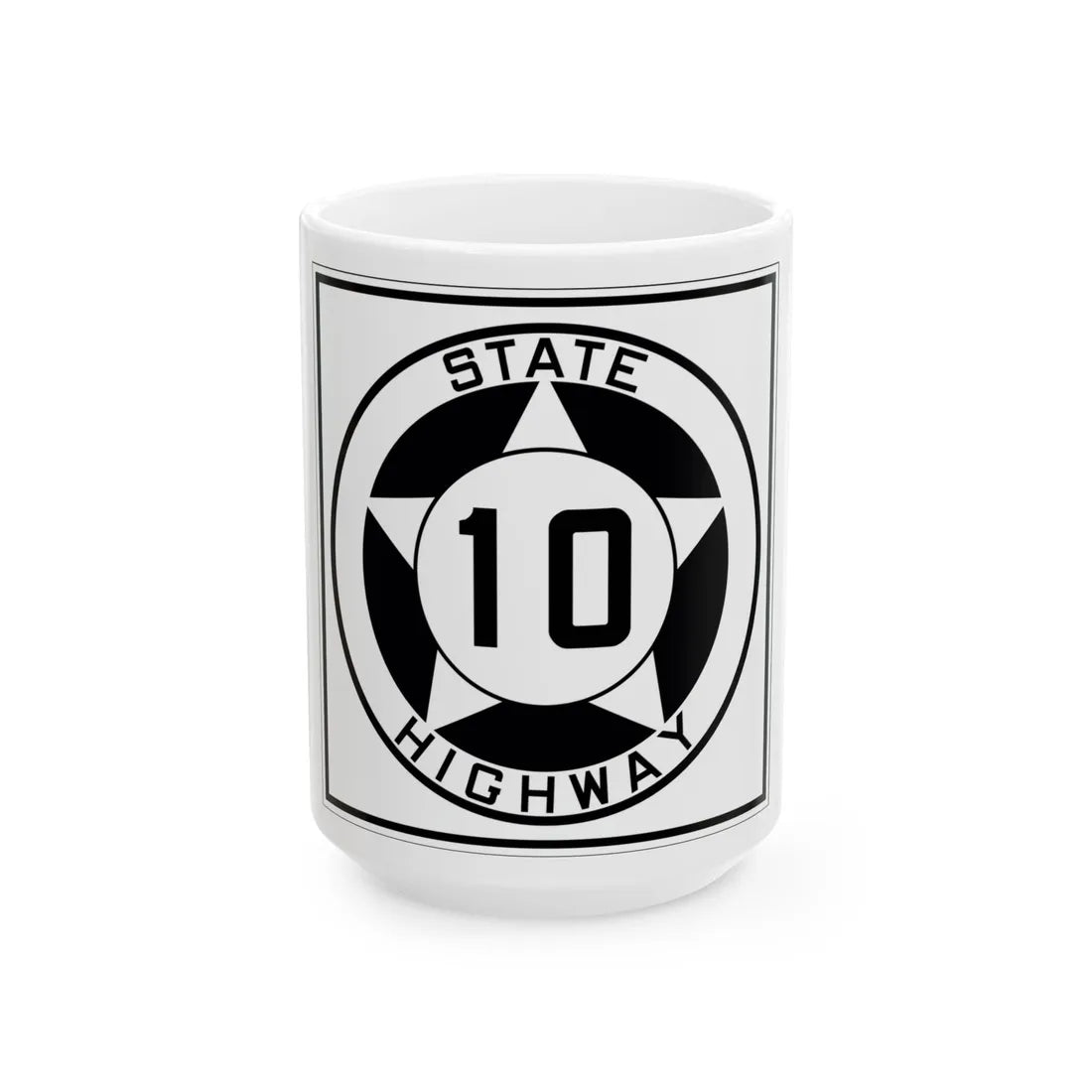 Texas 10 1935 (Texas) (Road Sign) White Coffee Mug 15oz - Go Mug Yourself