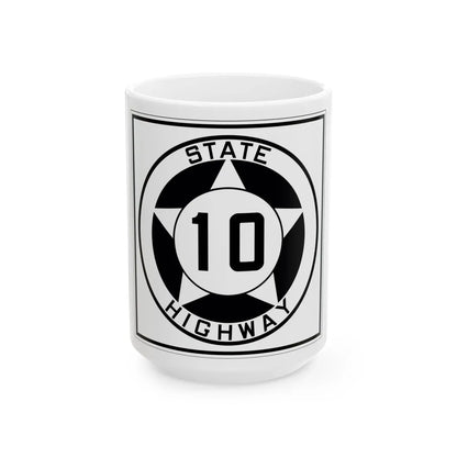 Texas 10 1935 (Texas) (Road Sign) White Coffee Mug 15oz - Go Mug Yourself