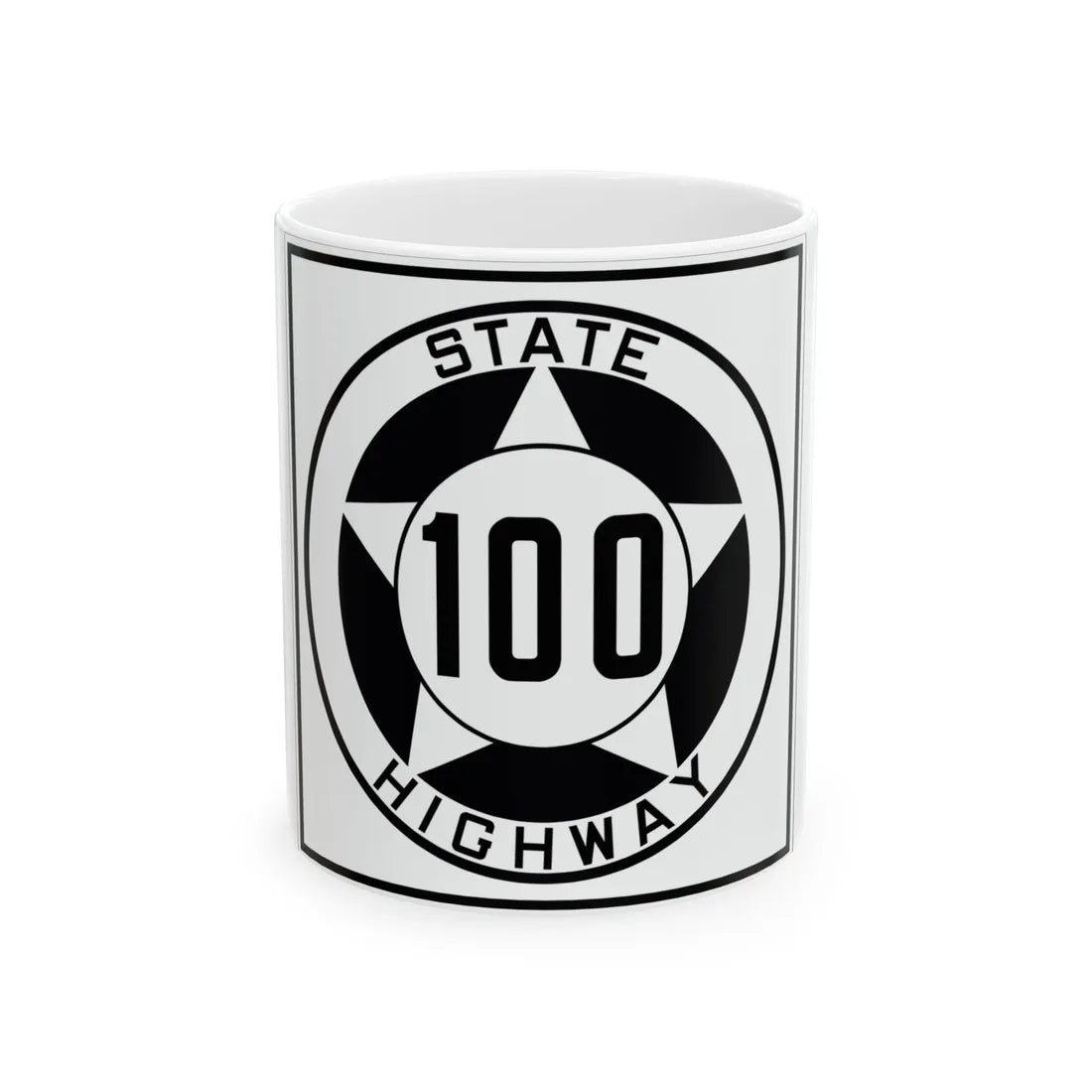 Texas 100 1935 (Texas) (Road Sign) White Coffee Mug 11oz - Go Mug Yourself