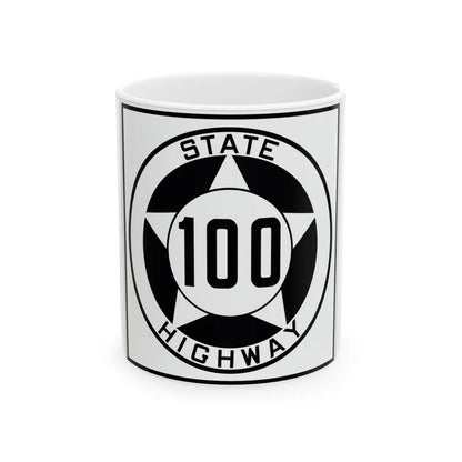 Texas 100 1935 (Texas) (Road Sign) White Coffee Mug 11oz - Go Mug Yourself