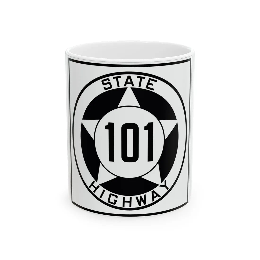Texas 101 1935 (Texas) (Road Sign) White Coffee Mug 11oz - Go Mug Yourself