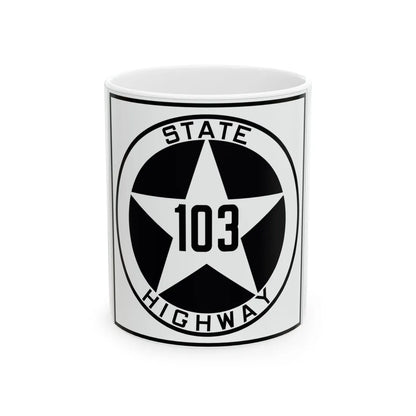 Texas 103 1917 (Texas) (Road Sign) White Coffee Mug 11oz - Go Mug Yourself