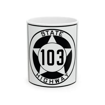 Texas 103 1935 (Texas) (Road Sign) White Coffee Mug 11oz - Go Mug Yourself