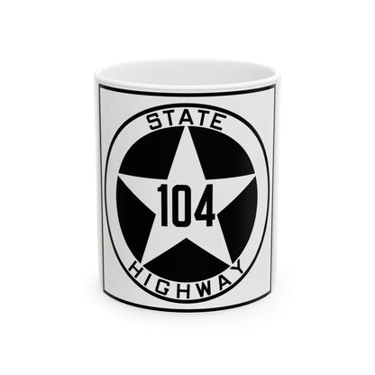 Texas 104 1917 (Texas) (Road Sign) White Coffee Mug 11oz - Go Mug Yourself