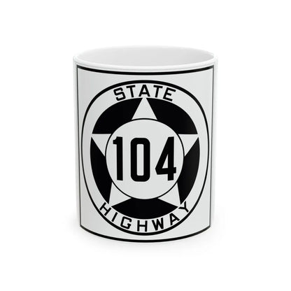 Texas 104 1935 (Texas) (Road Sign) White Coffee Mug 11oz - Go Mug Yourself