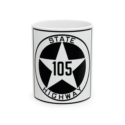 Texas 105 1917 (Texas) (Road Sign) White Coffee Mug 11oz - Go Mug Yourself
