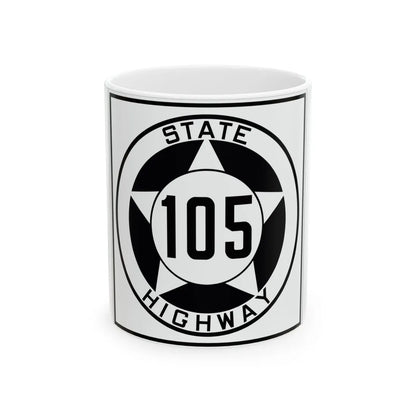 Texas 105 1935 (Texas) (Road Sign) White Coffee Mug 11oz - Go Mug Yourself