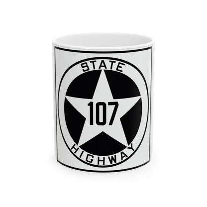 Texas 107 1917 (Texas) (Road Sign) White Coffee Mug 11oz - Go Mug Yourself