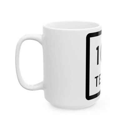 Texas 107 (Texas) (Road Sign) White Coffee Mug - Go Mug Yourself