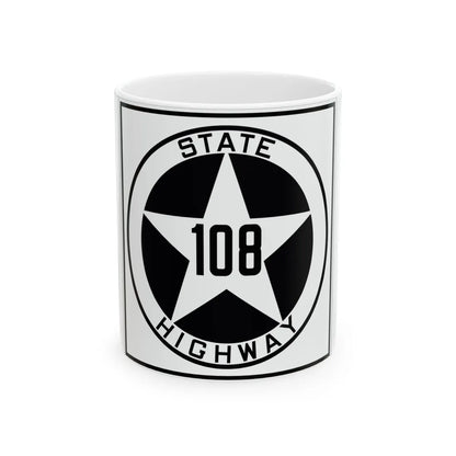 Texas 108 1917 (Texas) (Road Sign) White Coffee Mug 11oz - Go Mug Yourself