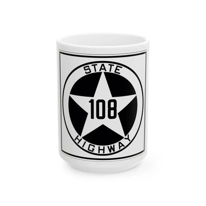 Texas 108 1917 (Texas) (Road Sign) White Coffee Mug 15oz - Go Mug Yourself