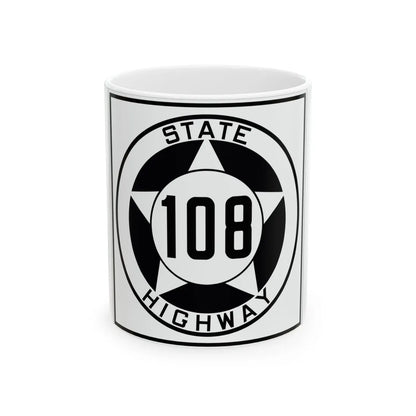 Texas 108 1935 (Texas) (Road Sign) White Coffee Mug 11oz - Go Mug Yourself