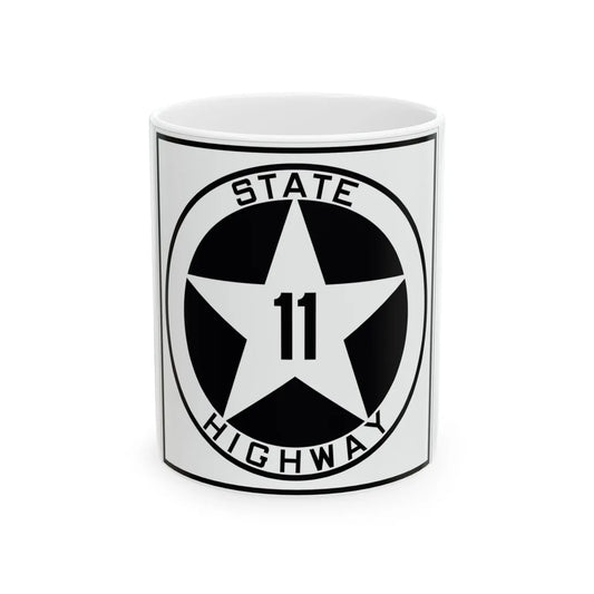 Texas 11 1917 (Texas) (Road Sign) White Coffee Mug 11oz - Go Mug Yourself