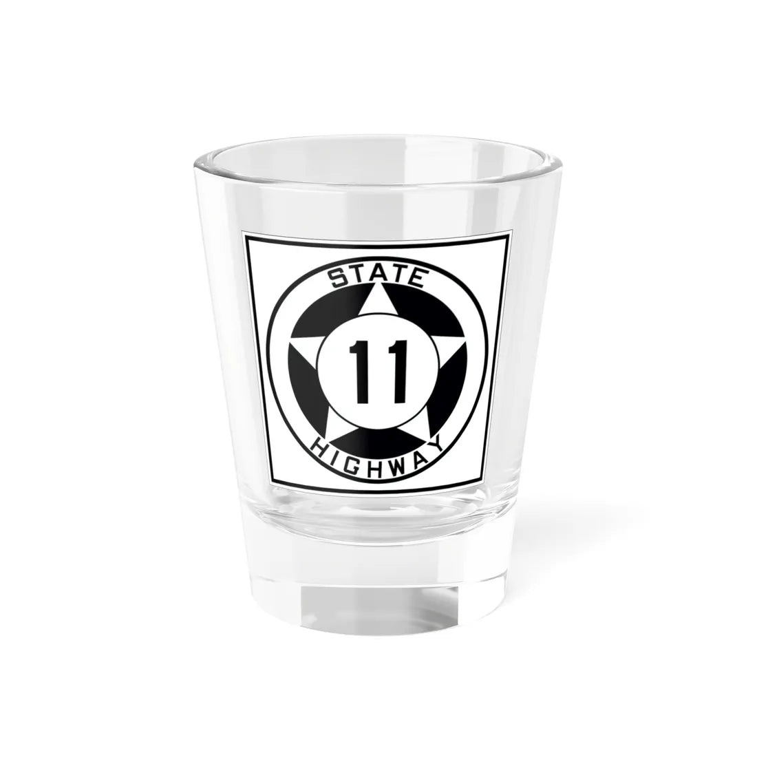 Texas 11 1935 (Texas) (Road Sign) Shot Glass 1.5oz 1.5oz - Go Mug Yourself
