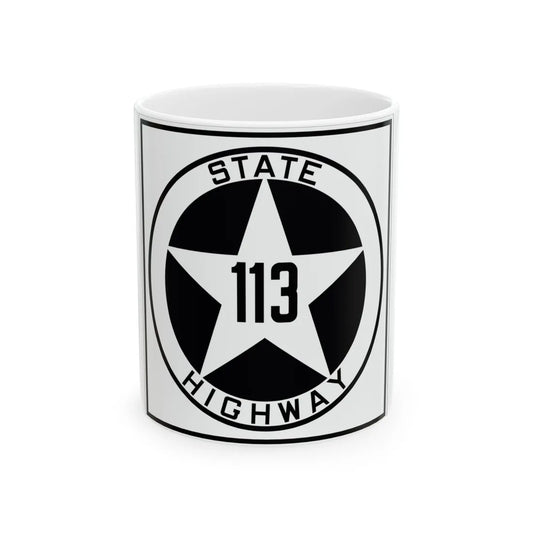 Texas 113 1917 (Texas) (Road Sign) White Coffee Mug 11oz - Go Mug Yourself