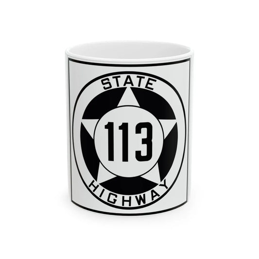 Texas 113 1935 (Texas) (Road Sign) White Coffee Mug 11oz - Go Mug Yourself