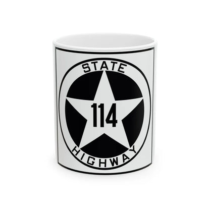 Texas 114 1917 (Texas) (Road Sign) White Coffee Mug 11oz - Go Mug Yourself