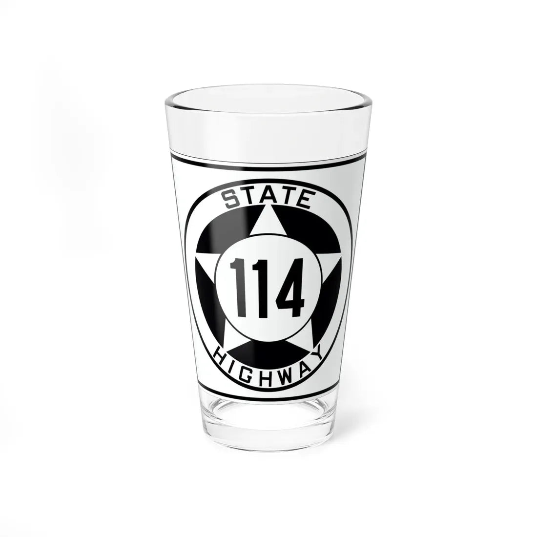 Texas 114 1935 (Texas) (Road Sign) Pint Glass 16oz 16oz - Go Mug Yourself