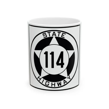 Texas 114 1935 (Texas) (Road Sign) White Coffee Mug 11oz - Go Mug Yourself