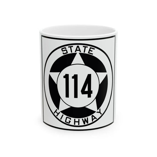 Texas 114 1935 (Texas) (Road Sign) White Coffee Mug 11oz - Go Mug Yourself