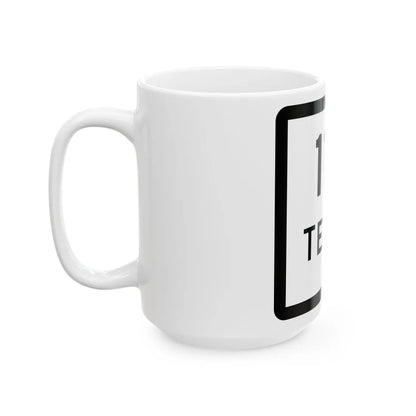 Texas 114-K (Texas) (Road Sign) White Coffee Mug - Go Mug Yourself