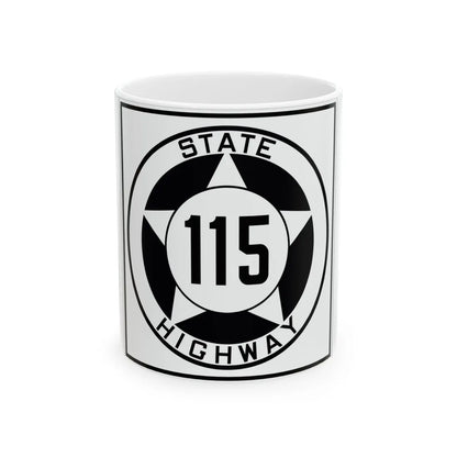 Texas 115 1935 (Texas) (Road Sign) White Coffee Mug 11oz - Go Mug Yourself