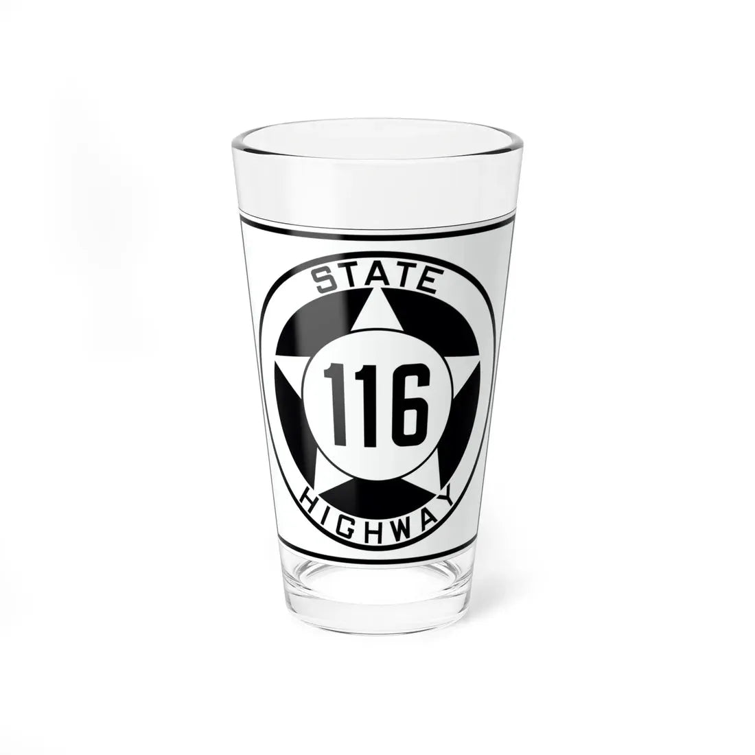 Texas 116 1935 (Texas) (Road Sign) Pint Glass 16oz 16oz - Go Mug Yourself