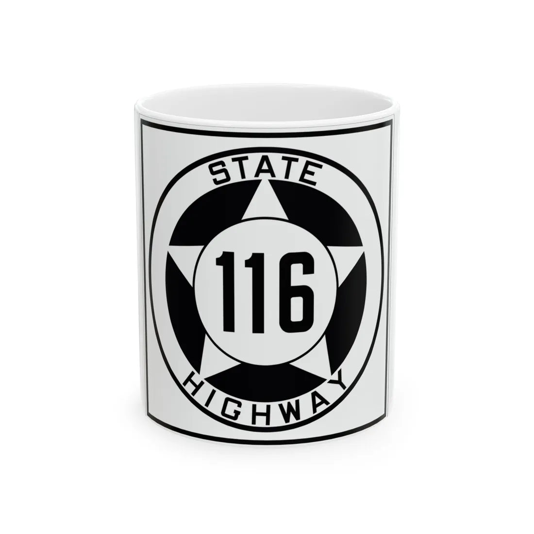 Texas 116 1935 (Texas) (Road Sign) White Coffee Mug 11oz - Go Mug Yourself