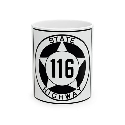 Texas 116 1935 (Texas) (Road Sign) White Coffee Mug 11oz - Go Mug Yourself