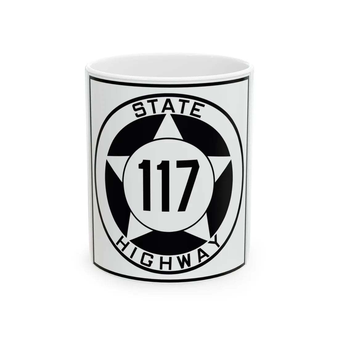 Texas 117 1935 (Texas) (Road Sign) White Coffee Mug 11oz - Go Mug Yourself