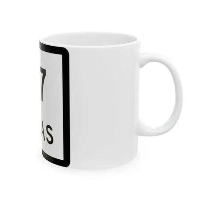 Texas 117 (Texas) (Road Sign) White Coffee Mug - Go Mug Yourself