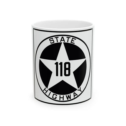 Texas 118 1917 (Texas) (Road Sign) White Coffee Mug 11oz - Go Mug Yourself