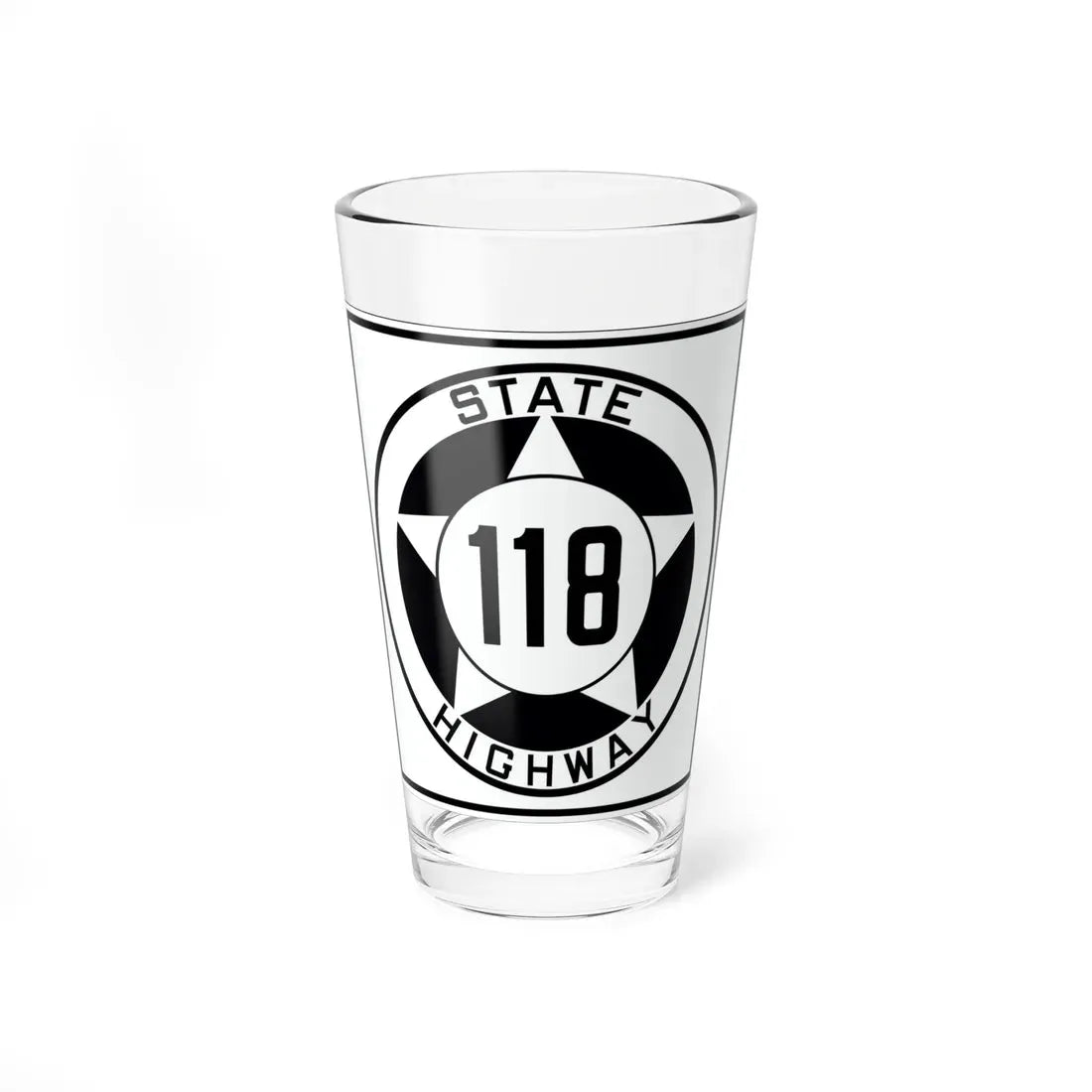 Texas 118 1935 (Texas) (Road Sign) Pint Glass 16oz 16oz - Go Mug Yourself