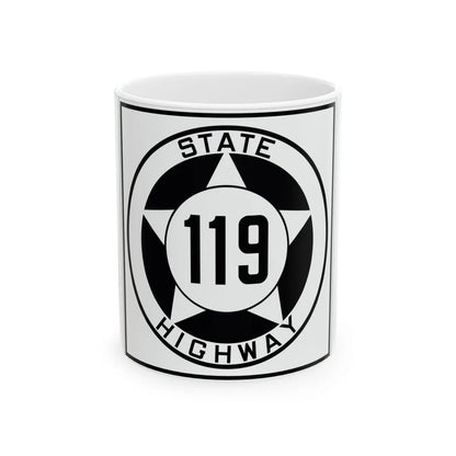 Texas 119 1935 (Texas) (Road Sign) White Coffee Mug 11oz - Go Mug Yourself