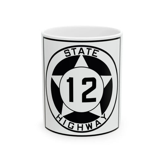 Texas 12 1935 (Texas) (Road Sign) White Coffee Mug 11oz - Go Mug Yourself