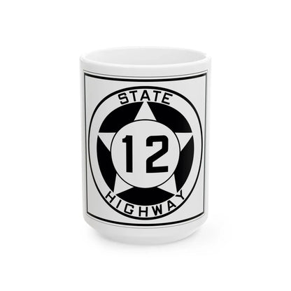 Texas 12 1935 (Texas) (Road Sign) White Coffee Mug 15oz - Go Mug Yourself