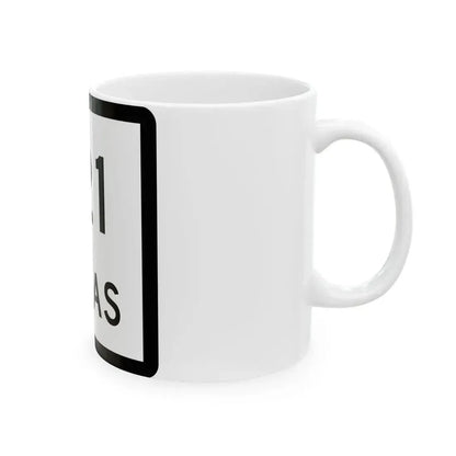 Texas 121 (Texas) (Road Sign) White Coffee Mug - Go Mug Yourself