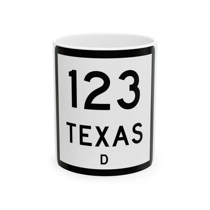 Texas 123-D (Texas) (Road Sign) White Coffee Mug 11oz - Go Mug Yourself
