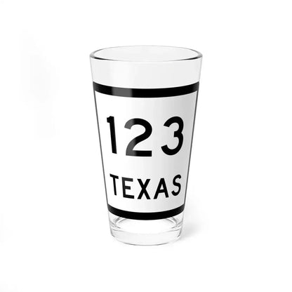 Texas 123 (Texas) (Road Sign) Pint Glass 16oz 16oz - Go Mug Yourself