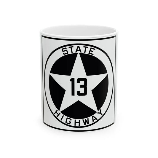 Texas 13 1917 (Texas) (Road Sign) White Coffee Mug 11oz - Go Mug Yourself