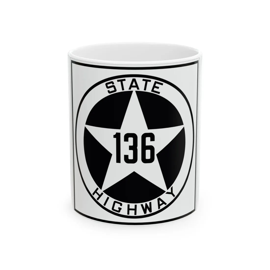 Texas 136 1917 (Texas) (Road Sign) White Coffee Mug 11oz - Go Mug Yourself