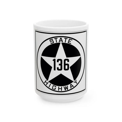 Texas 136 1917 (Texas) (Road Sign) White Coffee Mug 15oz - Go Mug Yourself