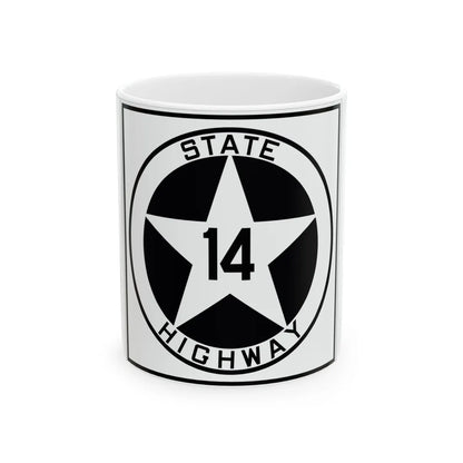 Texas 14 1917 (Texas) (Road Sign) White Coffee Mug 11oz - Go Mug Yourself