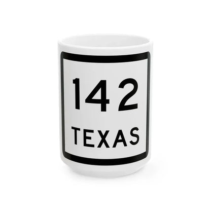 Texas 142 (Texas) (Road Sign) White Coffee Mug 15oz - Go Mug Yourself