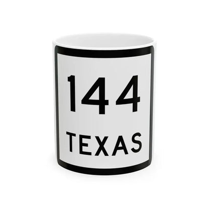 Texas 144 (Texas) (Road Sign) White Coffee Mug 11oz - Go Mug Yourself