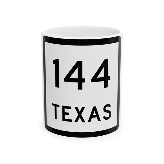 Texas 144 (Texas) (Road Sign) White Coffee Mug 11oz - Go Mug Yourself